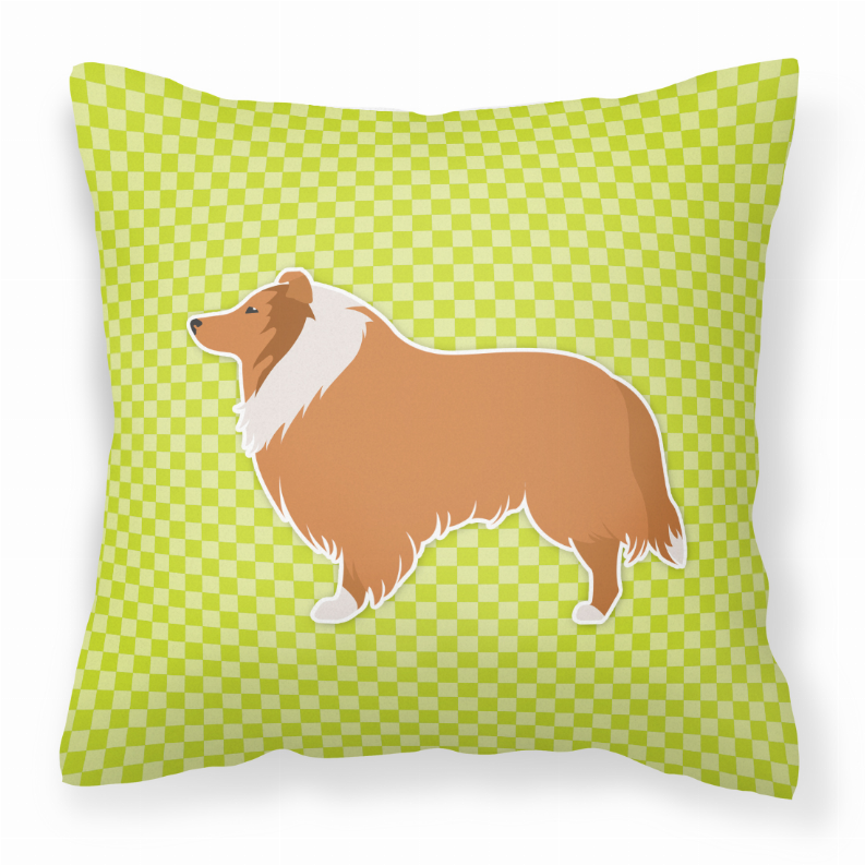 Dog Profile Checkerboard Design Fabric Decorative Pillow