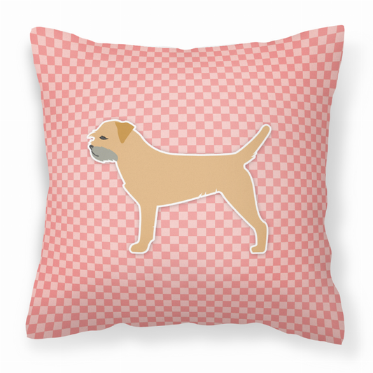 Dog Profile Checkerboard Design Fabric Decorative Pillow