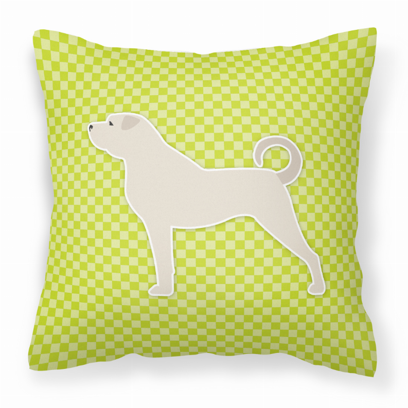 Checkerboard Print With Dog Fabric Decorative Pillow