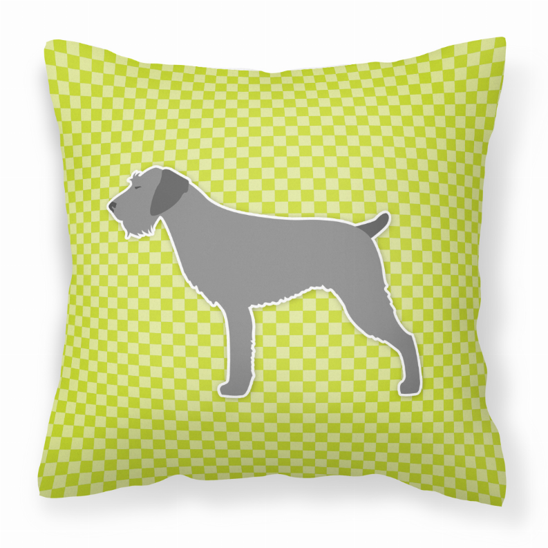 Checkerboard Print With Dog Fabric Decorative Pillow