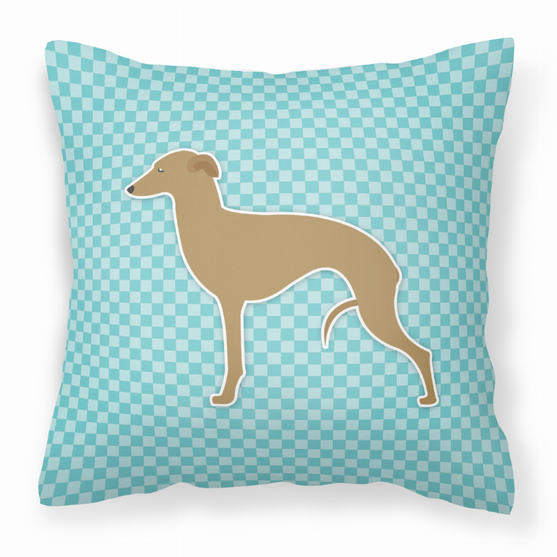 Checkerboard Print With Dog Fabric Decorative Pillow