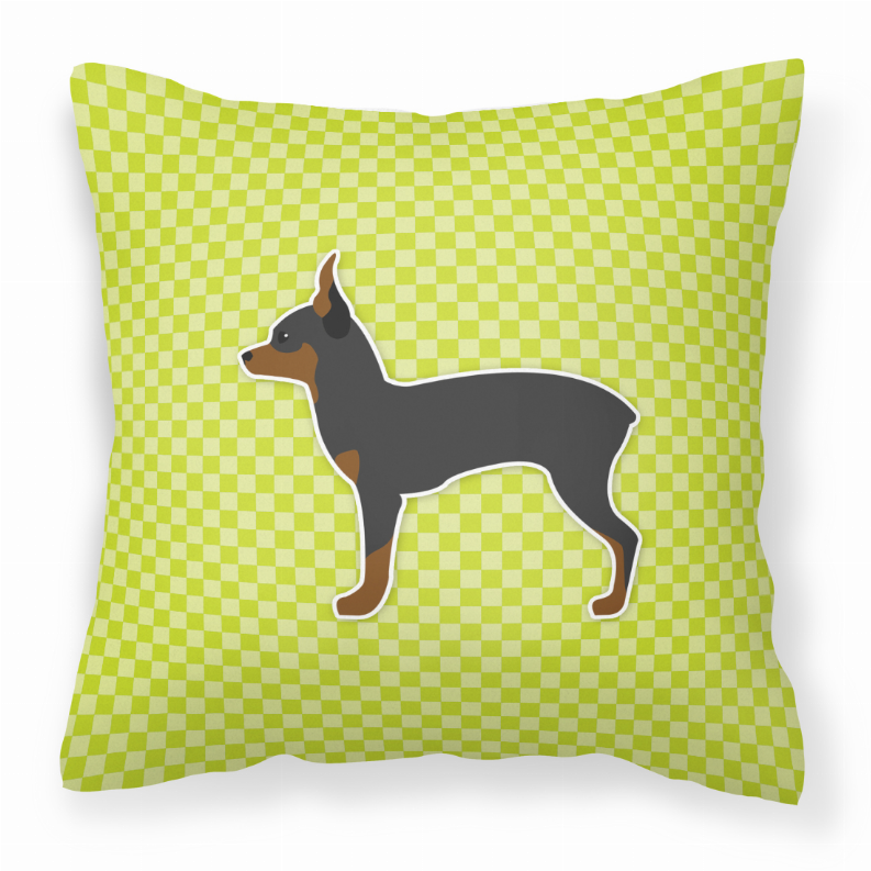 Dog Profile Checkerboard Design Fabric Decorative Pillow