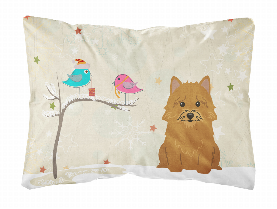 Christmas Presents between Friends Dog Art Canvas Fabric Decorative Pillow