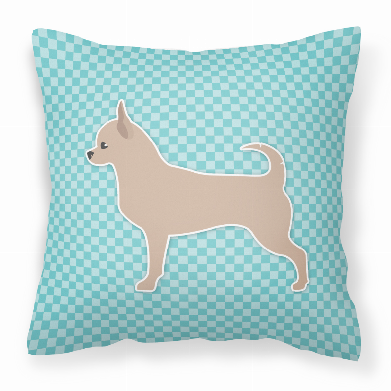 Checkerboard Print With Dog Fabric Decorative Pillow