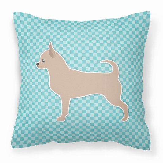 Checkerboard Print With Dog Fabric Decorative Pillow