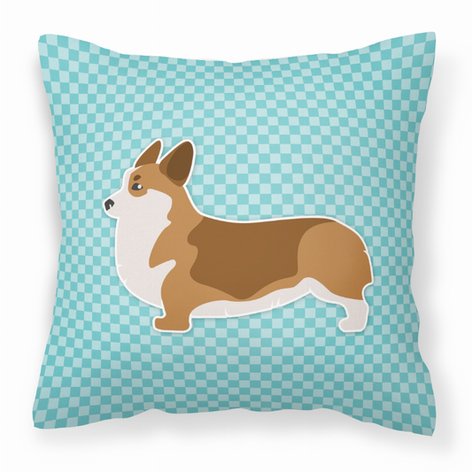 Dog Profile Checkerboard Design Fabric Decorative Pillow