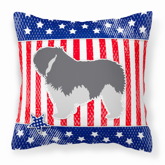 USA Patriotic With Dog Fabric Decorative Pillow