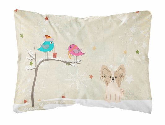 Christmas Presents between Friends Dog Art Canvas Fabric Decorative Pillow