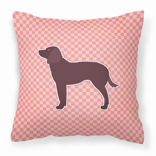 Checkerboard Print With Dog Fabric Decorative Pillow