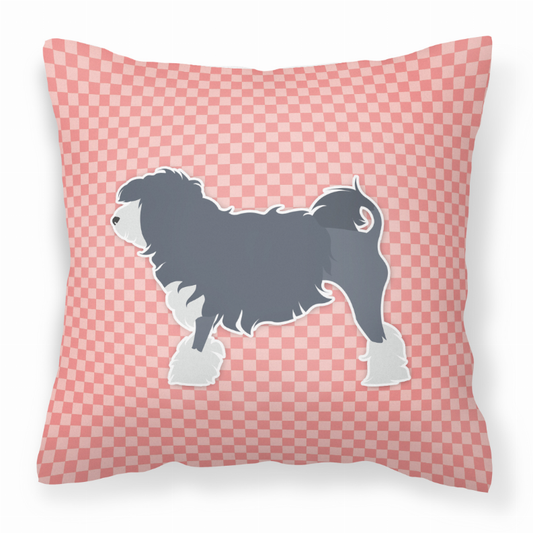 Dog Profile Checkerboard Design Fabric Decorative Pillow