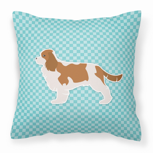 Checkerboard Print With Dog Fabric Decorative Pillow