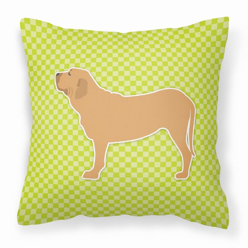 Checkerboard Print With Dog Fabric Decorative Pillow