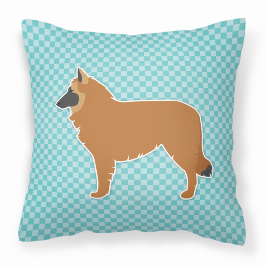 Dog Profile Checkerboard Design Fabric Decorative Pillow