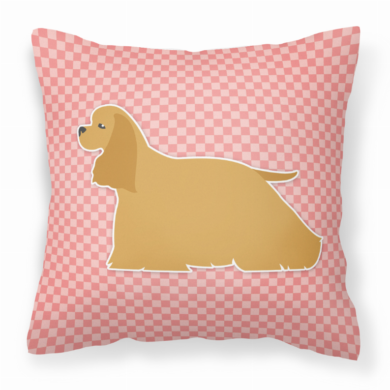 Dog Profile Checkerboard Design Fabric Decorative Pillow