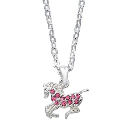 AWST Int'l Aqua Precious Pony Necklace withAqua Horse Head Gift Box