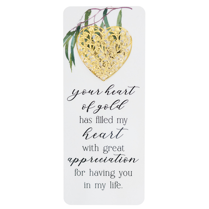 Embellished Bookcard Your Heart Of Gold