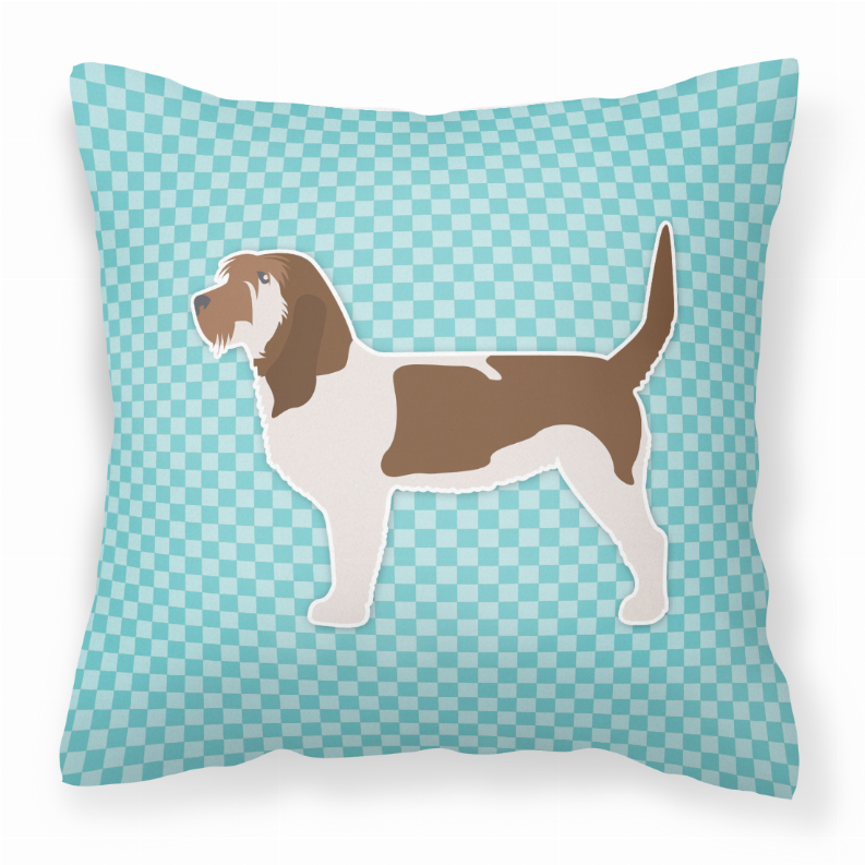 Dog Profile Checkerboard Design Fabric Decorative Pillow