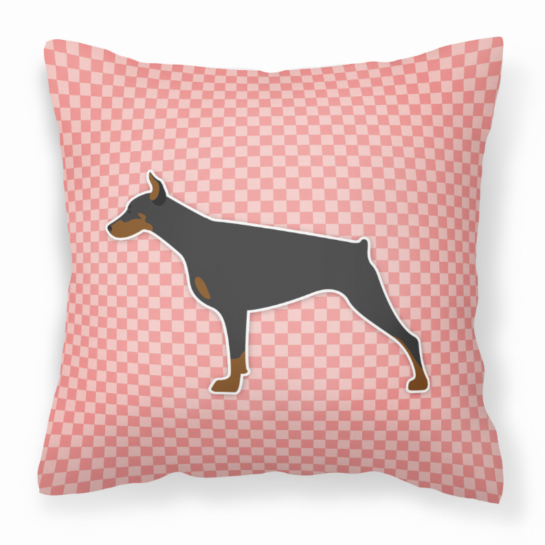 Dog Profile Checkerboard Design Fabric Decorative Pillow