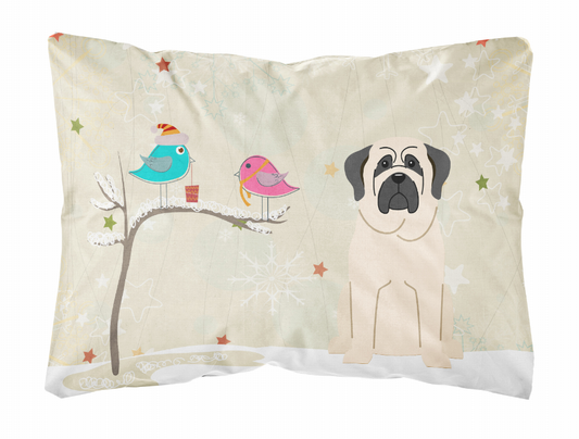 Christmas Presents between Friends Dog Art Canvas Fabric Decorative Pillow