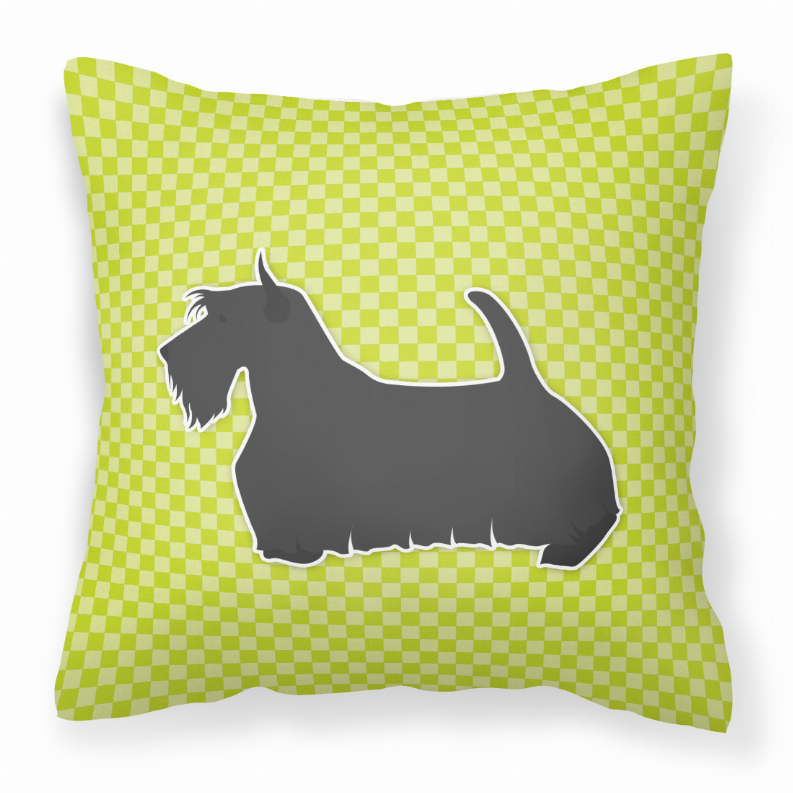 Dog Profile Checkerboard Design Fabric Decorative Pillow