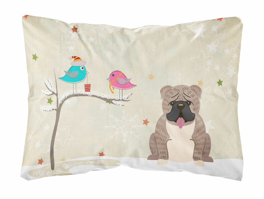 Christmas Presents between Friends Dog Art Canvas Fabric Decorative Pillow