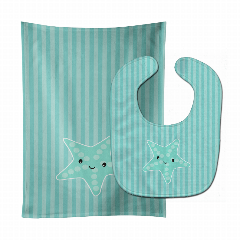 Marine Life Baby Bib & Burp Cloth