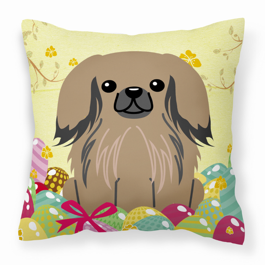 Easter Eggs With Dog Fabric Decorative Pillow