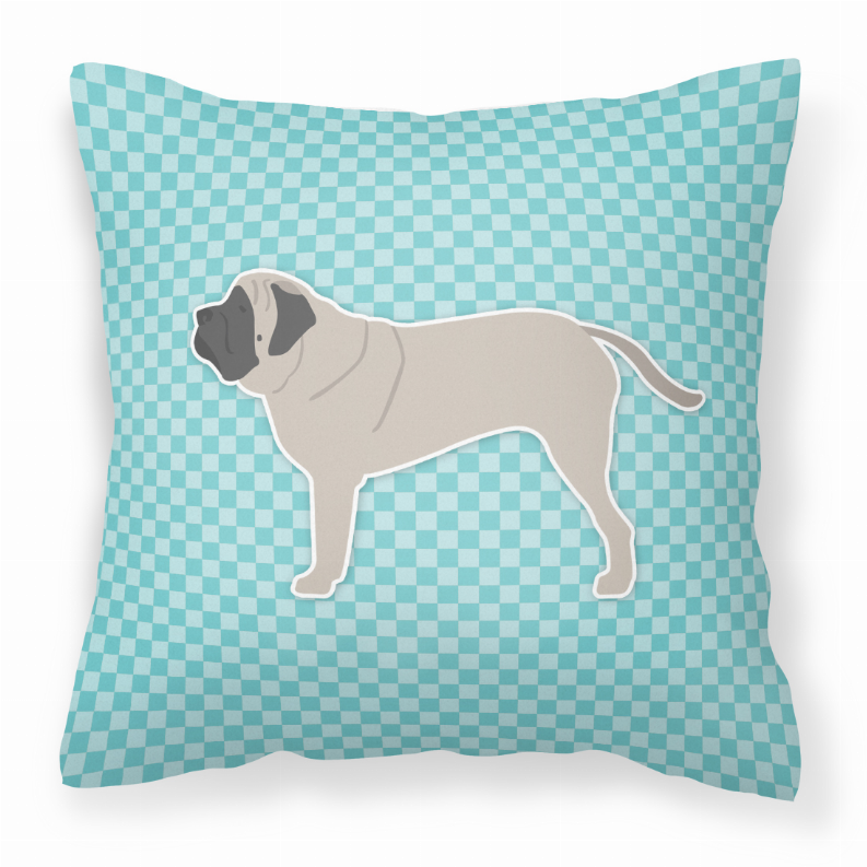 Checkerboard Print With Dog Fabric Decorative Pillow