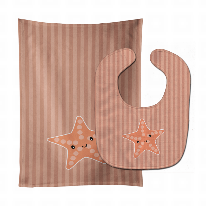 Marine Life Baby Bib & Burp Cloth