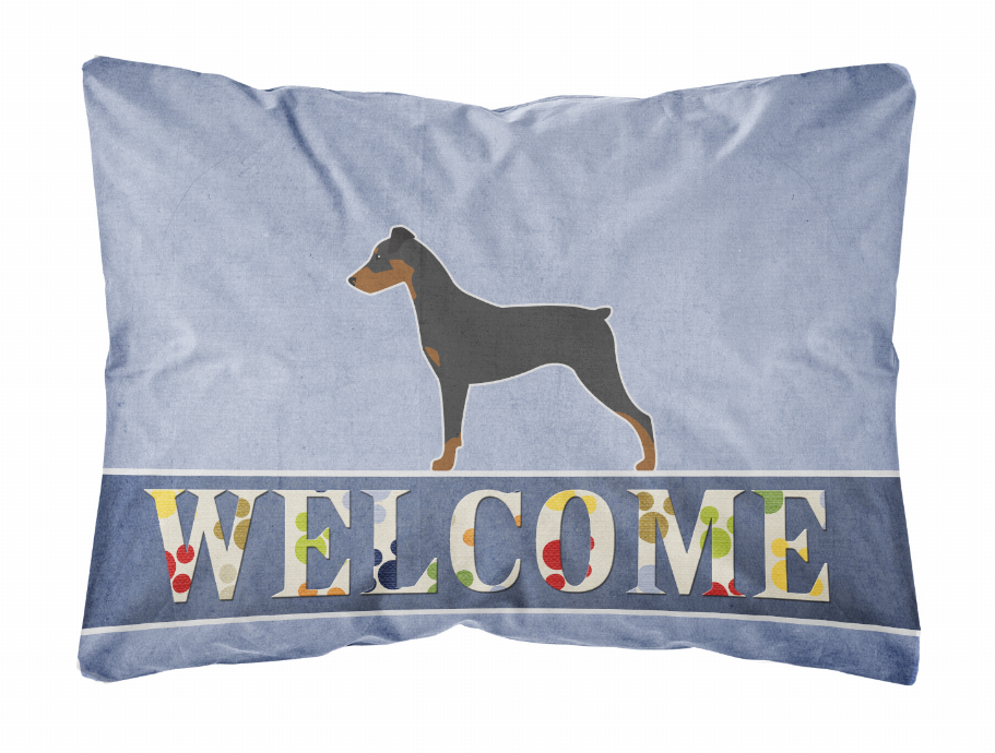 Welcome Dog Art Canvas Fabric Decorative Pillow