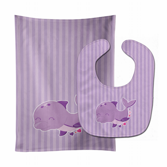 Marine Life Baby Bib & Burp Cloth