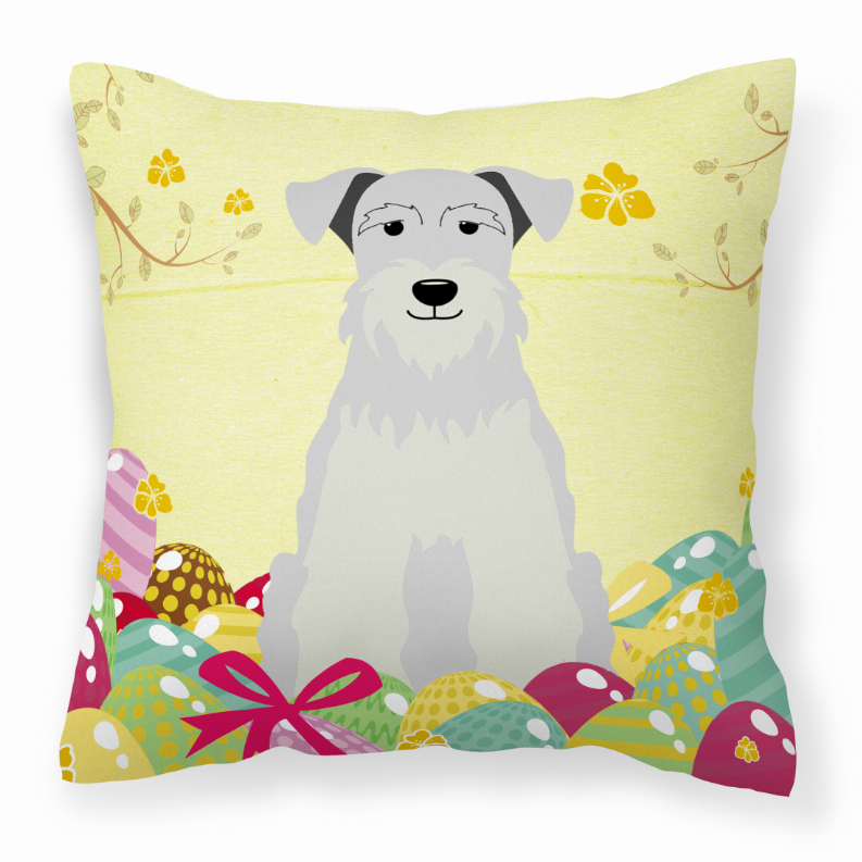 Easter Eggs With Dog Fabric Decorative Pillow