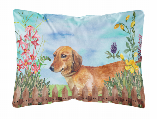 Spring Dog Art Canvas Fabric Decorative Pillow