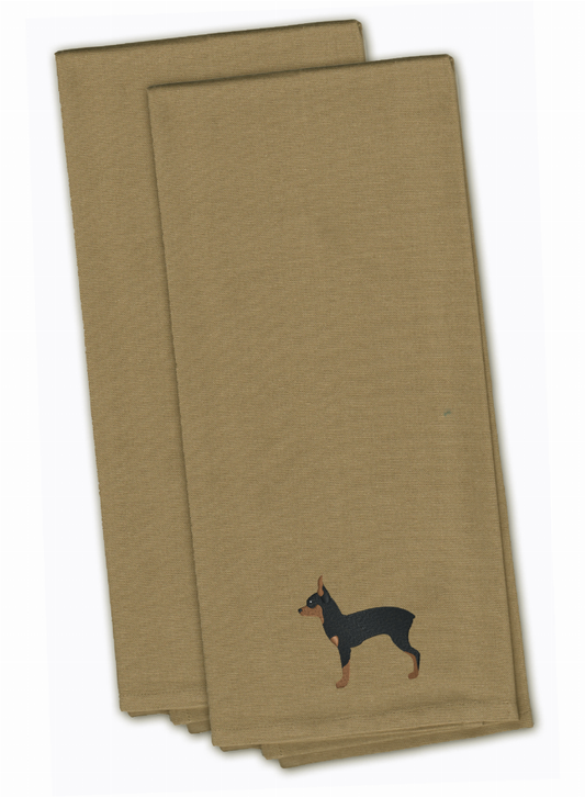 Dog Design Embroidered Kitchen Towel Set of 2