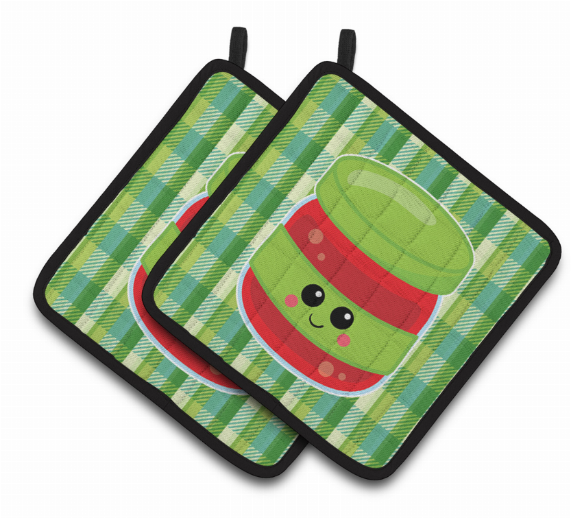 Food Face Pair of Pot Holders