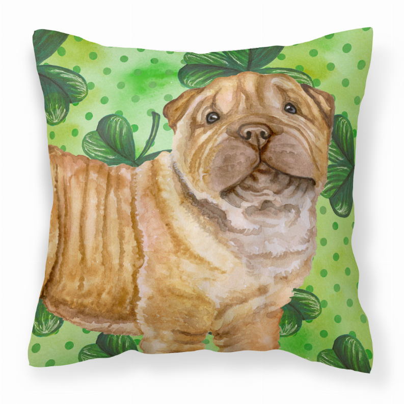 St Patrick's With Dog Fabric Decorative Pillow