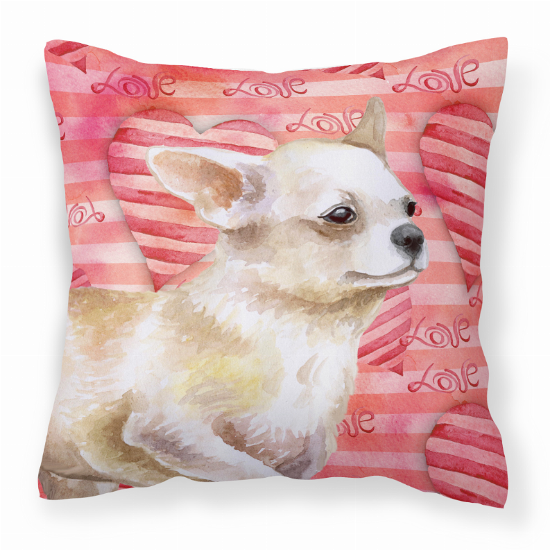 Dog With Love Stripes Fabric Decorative Pillow