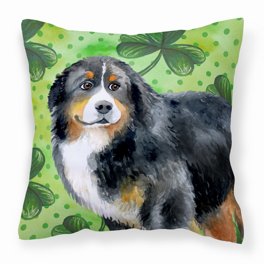 St Patrick's With Dog Fabric Decorative Pillow