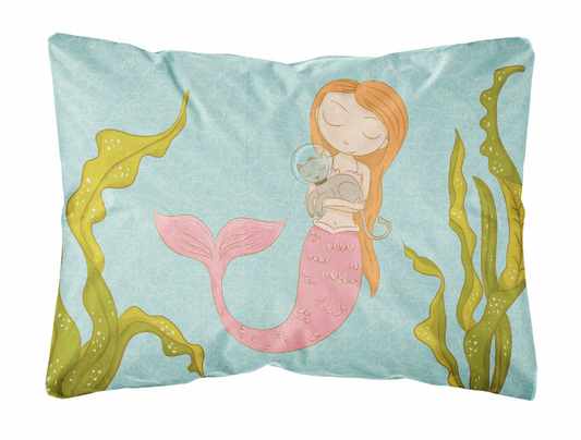 Mermaid Picture Canvas Fabric Decorative Pillow