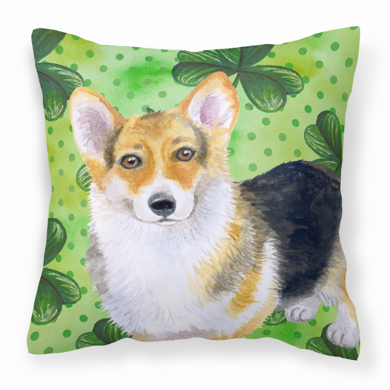 St Patrick's Design with Dog Fabric Decorative Pillow