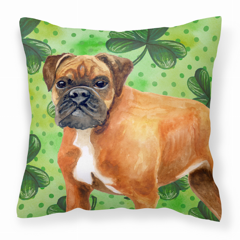 St Patrick's Design with Dog Fabric Decorative Pillow