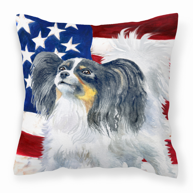 Patriotic With Dog Fabric Decorative Pillow