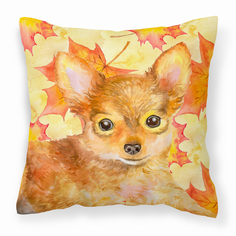 Fall Design with Dog Fabric Decorative Pillow