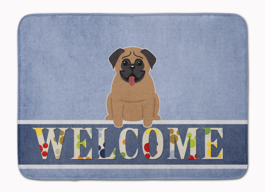 Dog Breed Print Machine Washable Memory Foam Welcome Mat