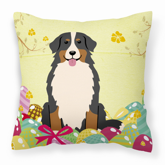 Easter Eggs With Dog Fabric Decorative Pillow