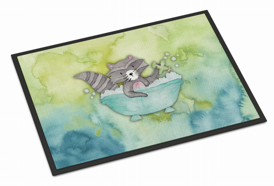 Animal Bathing Watercolor Art Indoor or Outdoor Mat