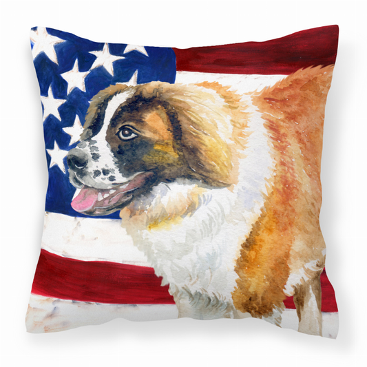 USA Design with Dog Fabric Decorative Pillow