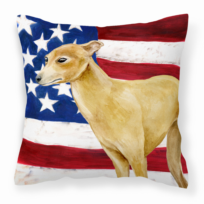 USA Design with Dog Fabric Decorative Pillow