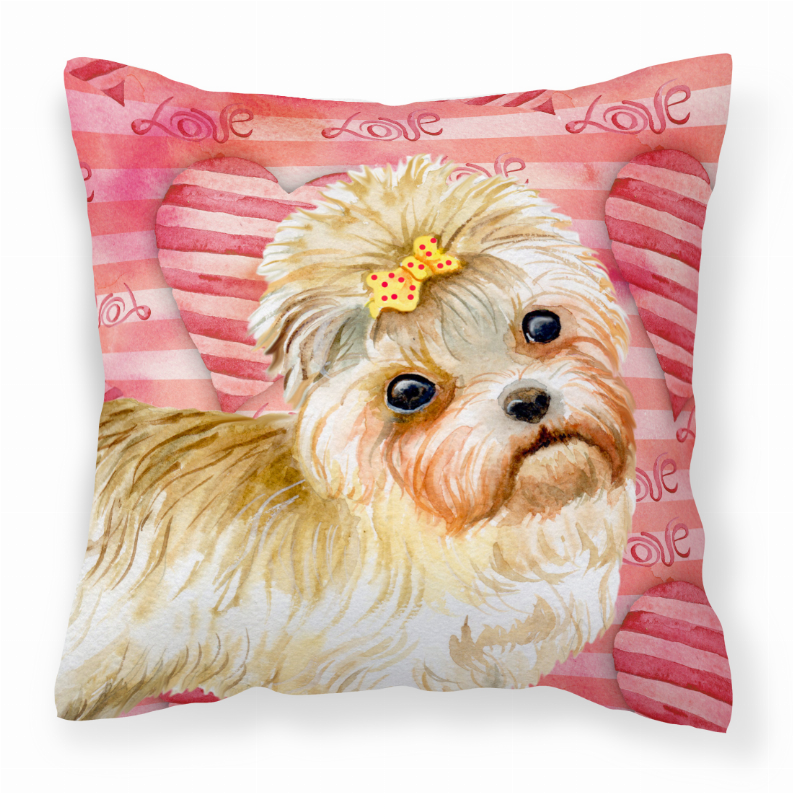 Love Design with Dog Fabric Decorative Pillow