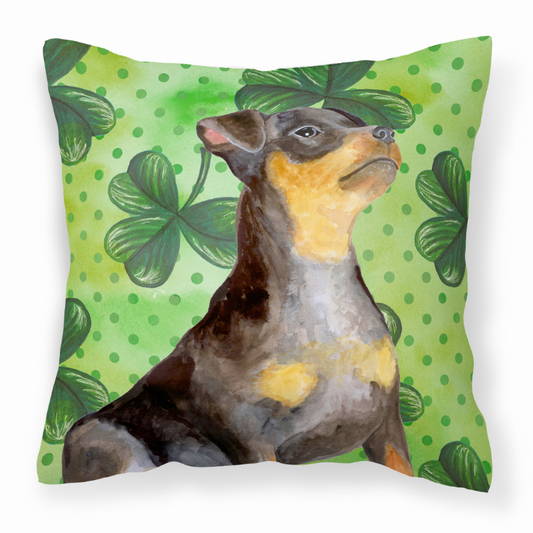 St Patrick's Design with Dog Fabric Decorative Pillow